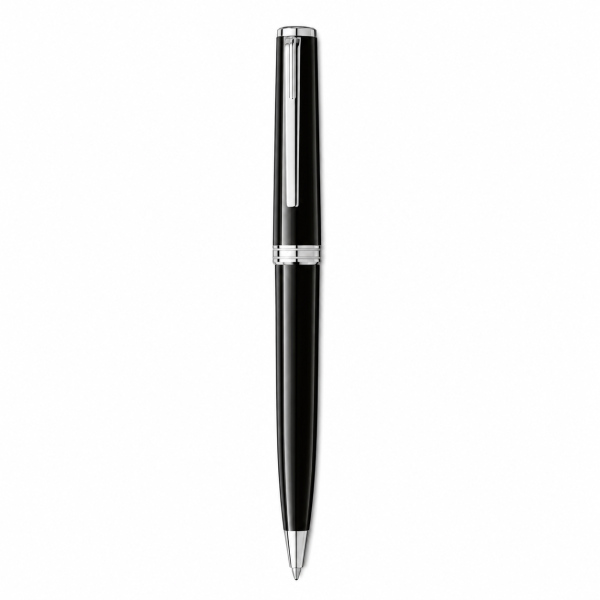Black Resin Ballpoint Pen with Metal Trim - Style B