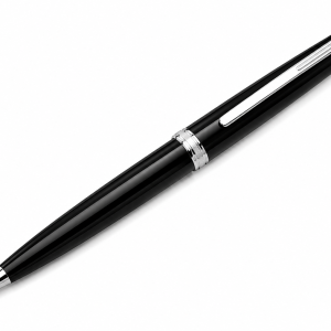 Black Resin Ballpoint Pen with Metal Trim - Style A