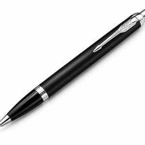 Matte Black Ballpoint Pen with Chrome Trim